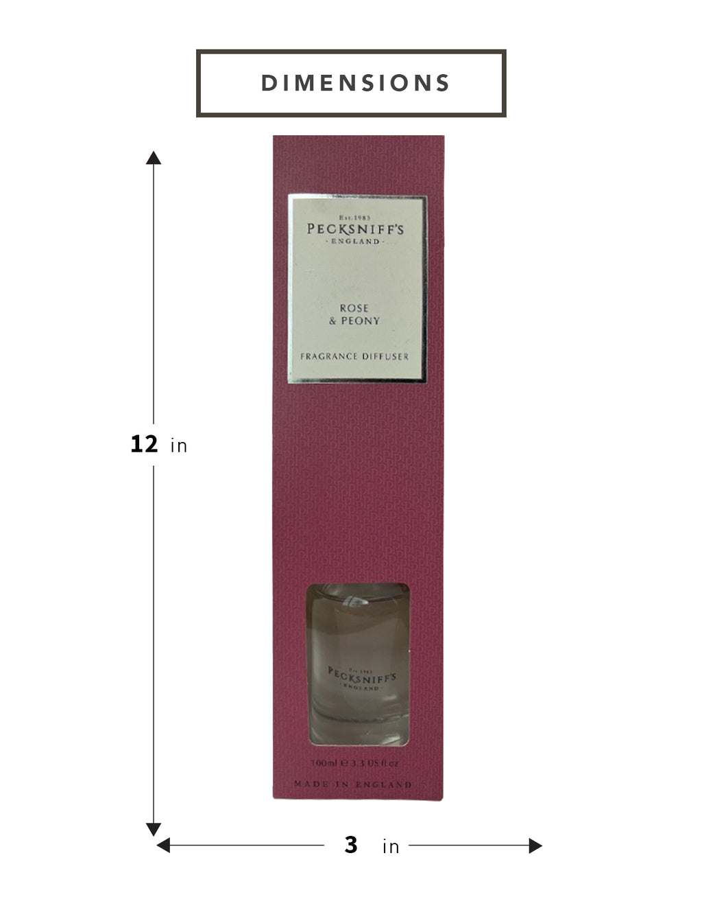 Pecksniffs Rose & Peony Diffuser | 200ml/6.76 Fl Oz
