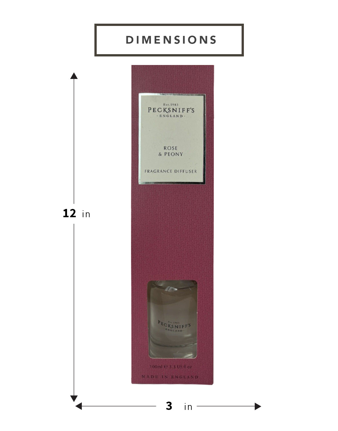 Pecksniffs Rose & Peony Diffuser | 200ml/6.76 Fl Oz