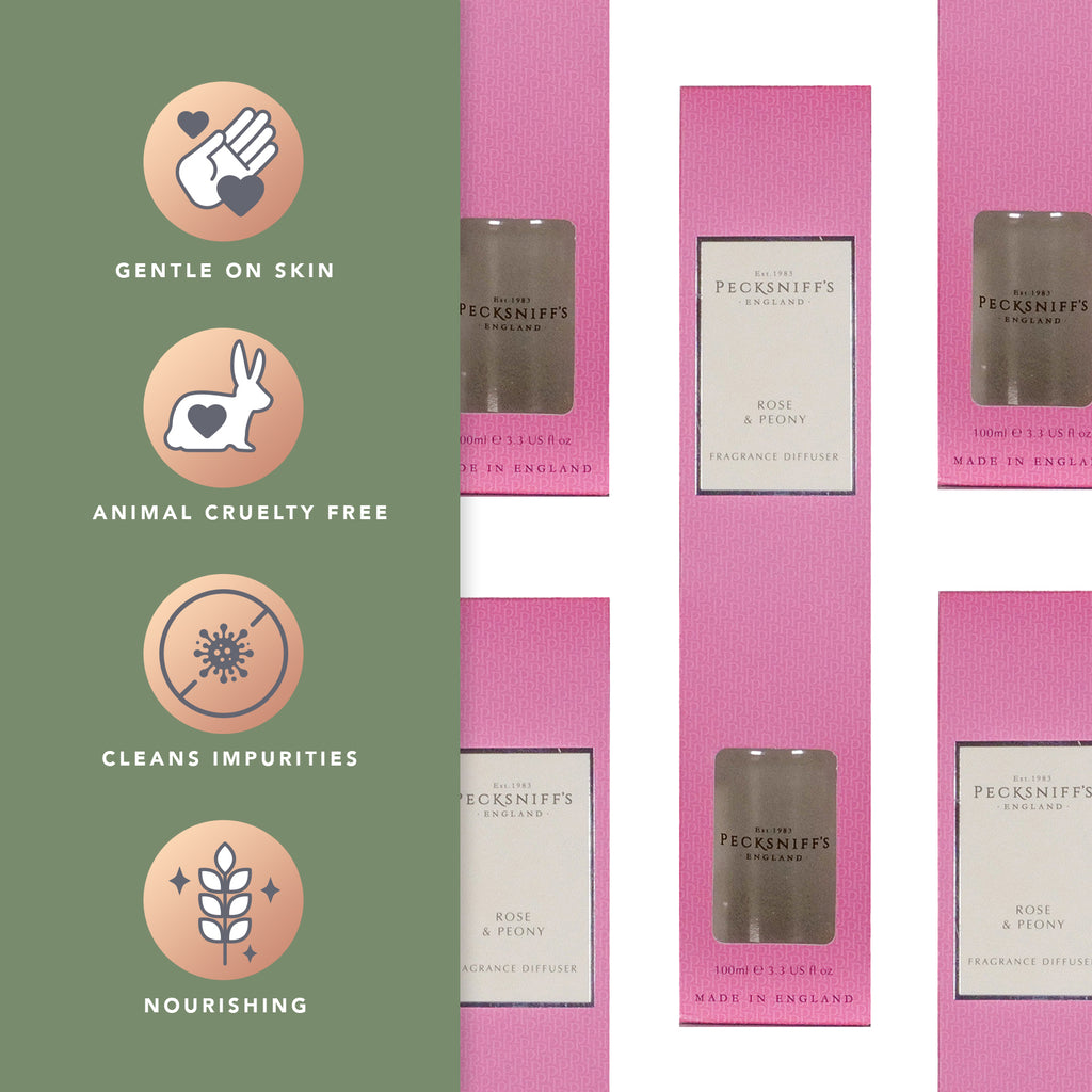 Pecksniff's Rose & Peony Diffuser | 100ml/3.38 Fl Oz