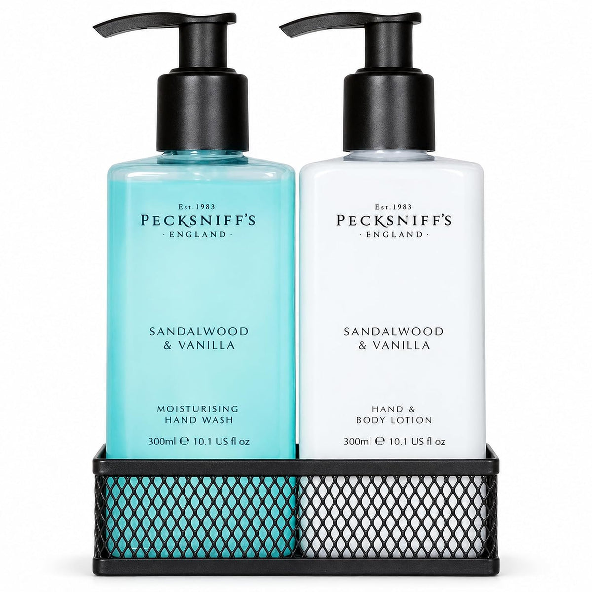 Pecksniff's Sandalwood & Vanilla Hand Wash & Lotion Caddy 300ml (10.1 fl oz)