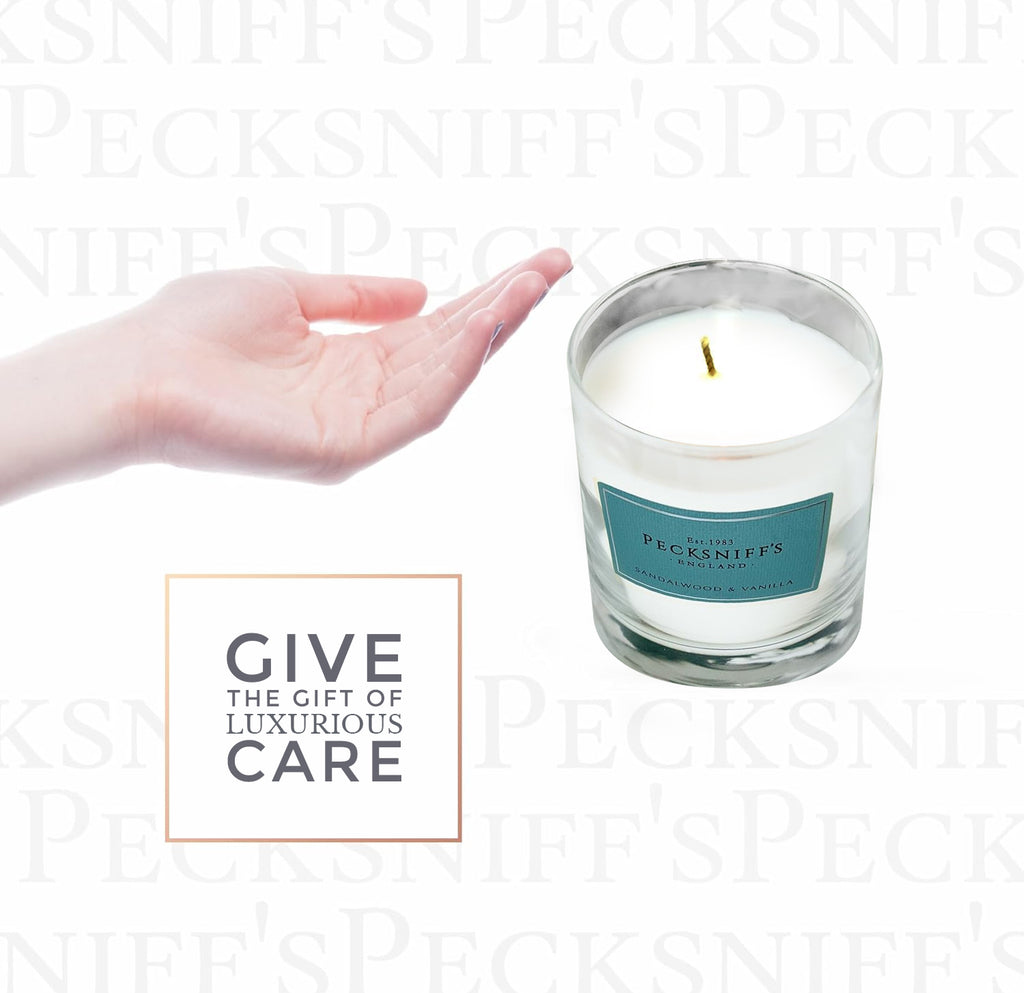 Pecksniff's Classic Sandalwood & Vanilla Scented Candle | 1 Wick, 184g/6.49oz