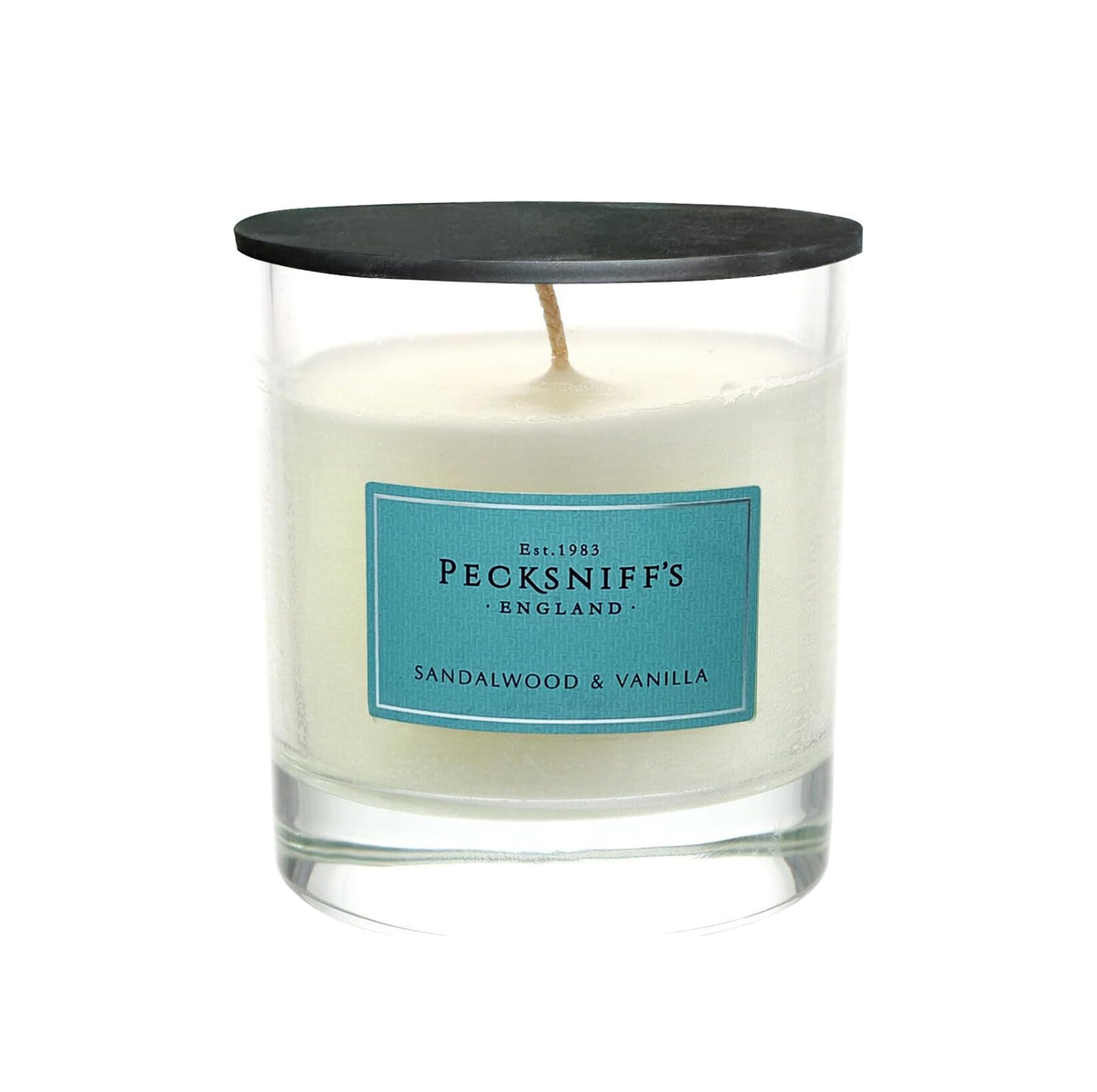 Pecksniff's Classic Sandalwood & Vanilla Scented Candle | 1 Wick, 184g/6.49oz