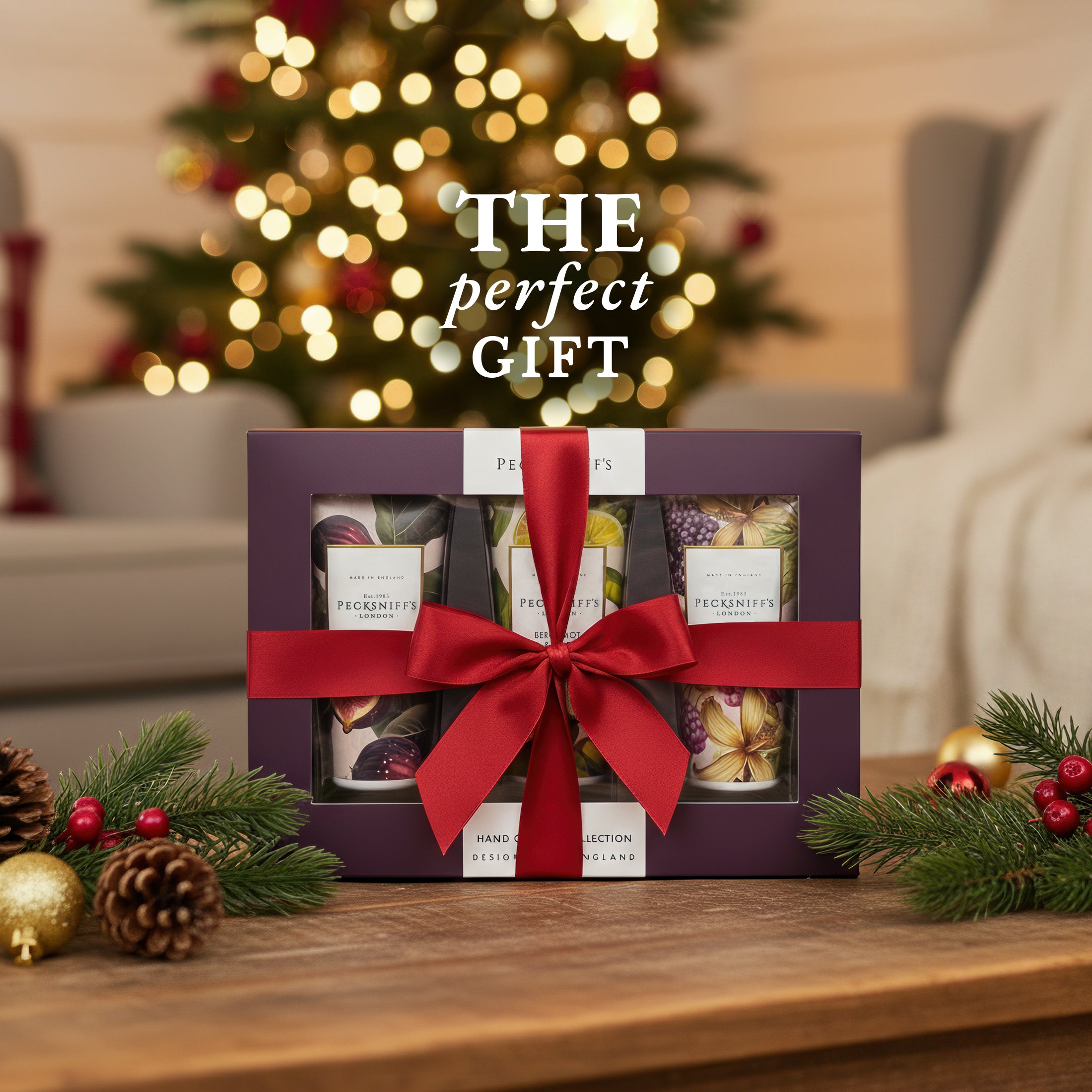 Pecksniff’s Luxury Hand Cream Gift Set – Wildwood Collection, 3 x 100ml Moisturizing Hand Creams – Wild Fig & Amber, Bergamot & Lime, Mulberry & Vanilla – Designed in England Skincare for Women & Men