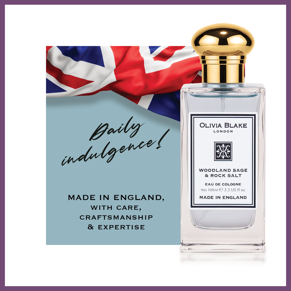 Olivia Blake Woodland Sage & Rock Salt Perfume for Women – Fine Fragrance Eau de Cologne Spray, 100 ml/3.3 fl oz