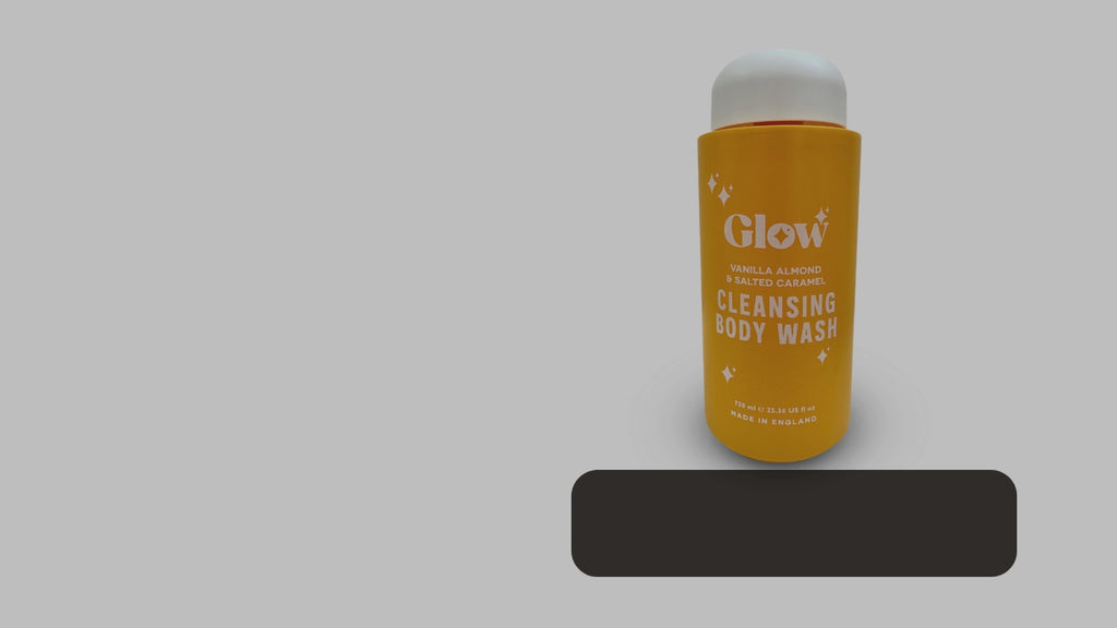 Glow Cleansing Body Wash – Vanilla Almond & Salted Caramel, 750 ml / 25.36 fl oz – Warm Nutty Fragrance, Skin-Softening Formula, Made in England